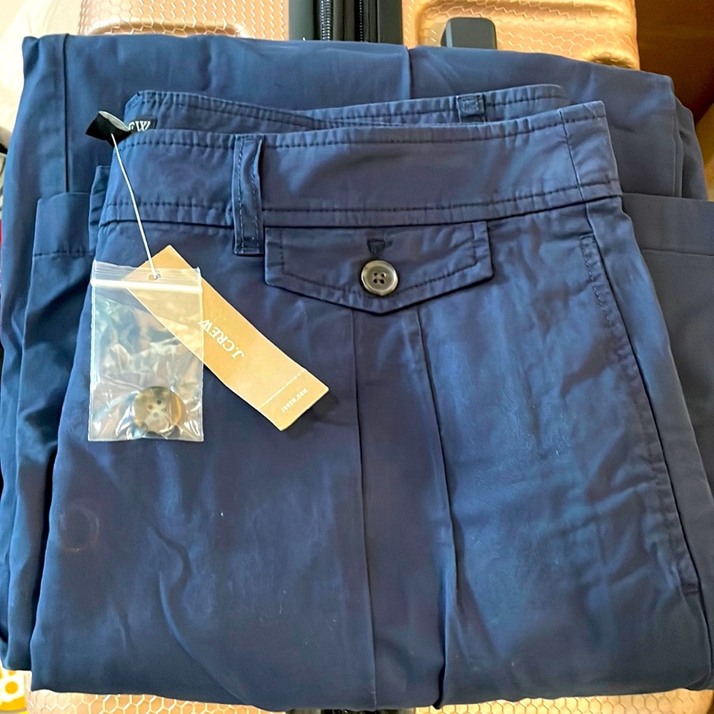 NEW w Tags Navy Button Wide leg Chino